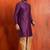 purple silk blend kurta dhoti set for men with printed work