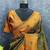 Green orange art silk blend banarasi jacuard work saree with unstitched blouse piece