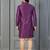 purple silk blend kurta payjama dupatta set for men with printed work