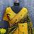Green mustard art silk blend banarasi jacuard work saree with unstitched blouse piece