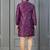 purple silk blend kurta for men with printed work