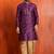 purple  silk blend kurta,dhoti set for men with printed work