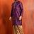 purple  silk blend kurta,dhoti set for men with printed work
