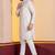 white silk blend kurta pyjama set for men with printed work