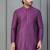purple  silk blend kurta for men with printed work