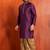 purple  silk blend kurta,dhoti set for men with printed work