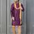 purple silk blend kurta payjama dupatta set for men with printed work