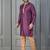 purple silk blend kurta payjajama set for men with printed work