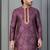 purple  silk blend kurta for men with printed work