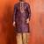 purple  silk blend kurta,dhoti set for men with printed work