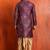 purple  silk blend kurta,dhoti set for men with printed work