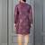 purple silk blend kurta payjama set for men with printed work