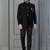 Black premium indowestern set , waist coat and pant set for men with embroidered work