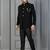 Black premium indowestern set , waist coat and pant set for men with embroidered work