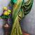 Parrot green Art silk blend banarasi jacuard bird motif work saree with unstitched blouse piece