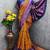 Mustard blue Art silk blend banarasi jacuard bird motif work saree with unstitched blouse piece