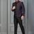 Red jacquard indowestern set  waist coat and pant set for men with embroidered work
