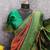 Orange green Art silk blend banarasi jacuard bird motif work saree with unstitched blouse piece