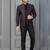 Red jacquard indowestern set  waist coat and pant set for men with embroidered work