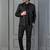 Black premium indowestern set  waist coat and pant set for men with embroidered work