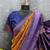 Mustard blue Art silk blend banarasi jacuard bird motif work saree with unstitched blouse piece