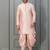 pink silk blend dhoti set for men with embroidered work