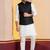 Black plain nehru jacket for men with embroidered work