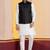 Black plain nehru jacket for men with embroidered work
