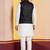 Black plain nehru jacket for men with embroidered work