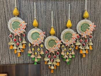 traditional decorative patch jhumki latkan wall hanging  perfect for home decor (pack of 2) 1