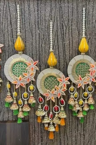 traditional decorative patch jhumki latkan wall hanging  perfect for home decor (pack of 2)