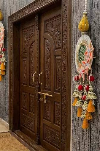traditional decorative patch jhumki latkan wall hanging  perfect for home decor (pack of 2)