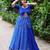 Royal Blue Printed mirror-work Cotton Navratri Lehenga Choli