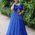 Royal Blue Printed mirror-work Cotton Navratri Lehenga Choli