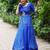Royal Blue Printed mirror-work Cotton Navratri Lehenga Choli