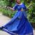 Royal Blue Printed mirror-work Cotton Navratri Lehenga Choli