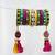 handcrafted multicolour kutchi boho bangle set with cowrie shells & tassels