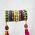  handcrafted multicolour kutchi boho bangle set with cowrie shells & tassels