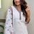 Off white khadi cotton with embroidery kurti pent dupatta set
