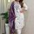 Off white khadi cotton with embroidery kurti pant dupatta set