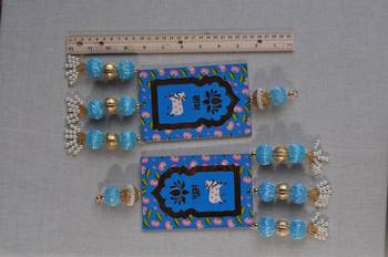 shubh labh cow mdf door hanging decorative wooden wall hanging home decor (pack of 2) 2