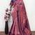 Light pink Art silk blend banarasi jacquard bird motif work saree with unstitched blouse piece