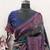 Turquoise blue Art silk blend banarasi jacquard bird motif work saree with unstitched blouse piece