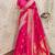 Pink art silk blend jacquard motif work saree with unstitched blouse piece