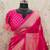 Pink art silk blend jacquard motif work saree with unstitched blouse piece