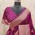 Wine art silk blend jacquard motif work saree with unstitched blouse piece