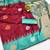 Rama red art silk blend jacquard motif work saree with unstitched blouse piece