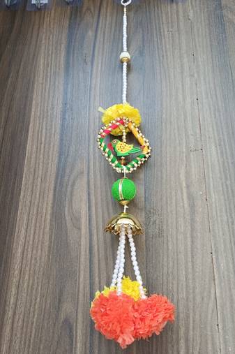 handmade genda beads parrot hanging  tassel door and home decorative hanging (pack of 4)