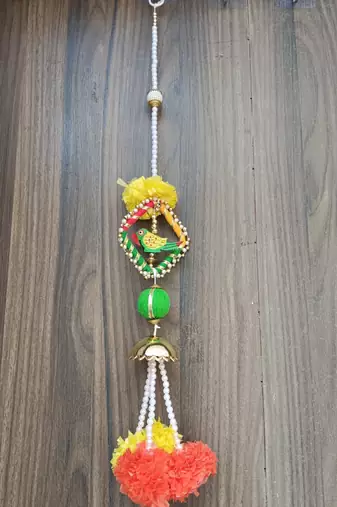 handmade genda beads parrot hanging  tassel door and home decorative hanging (pack of 4)