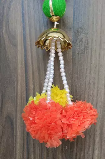 handmade genda beads parrot hanging  tassel door and home decorative hanging (pack of 4)